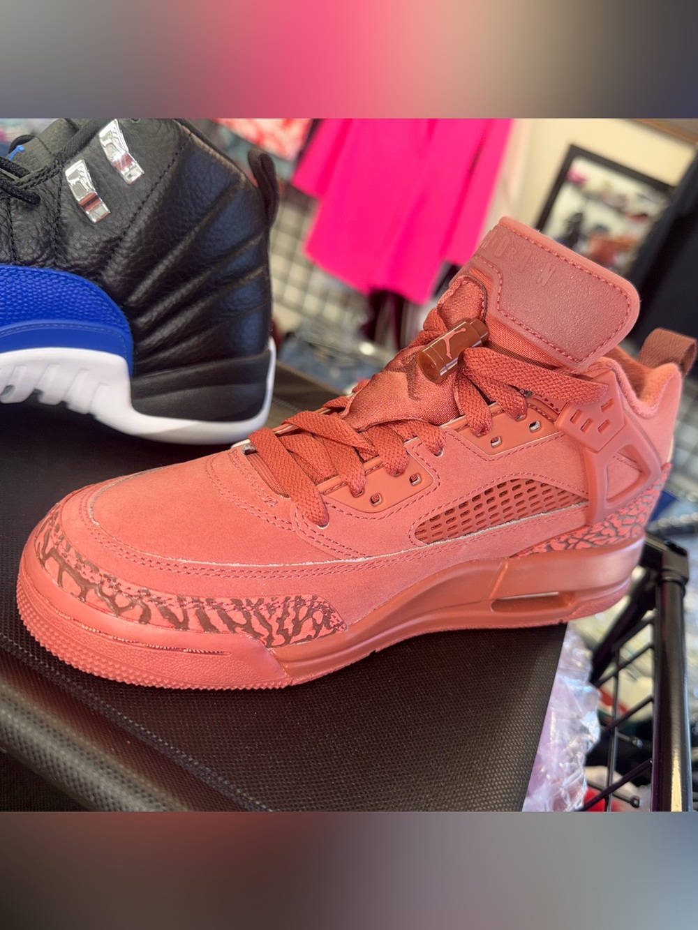 Jordan Kids Red Suede Retro Sneakers